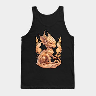 Cute Golden Dragon playing Tank Top